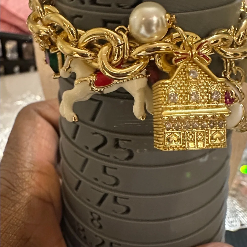 Kate Spade Gold Charm Bracelet with Pearl and Gem Accents - Picture 4 of 6